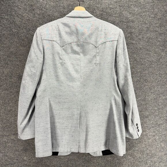 Pagano West Blazer Men 44 Gray Button Up Collared Long Sleeve Tailored Apparel - Picture 3 of 7